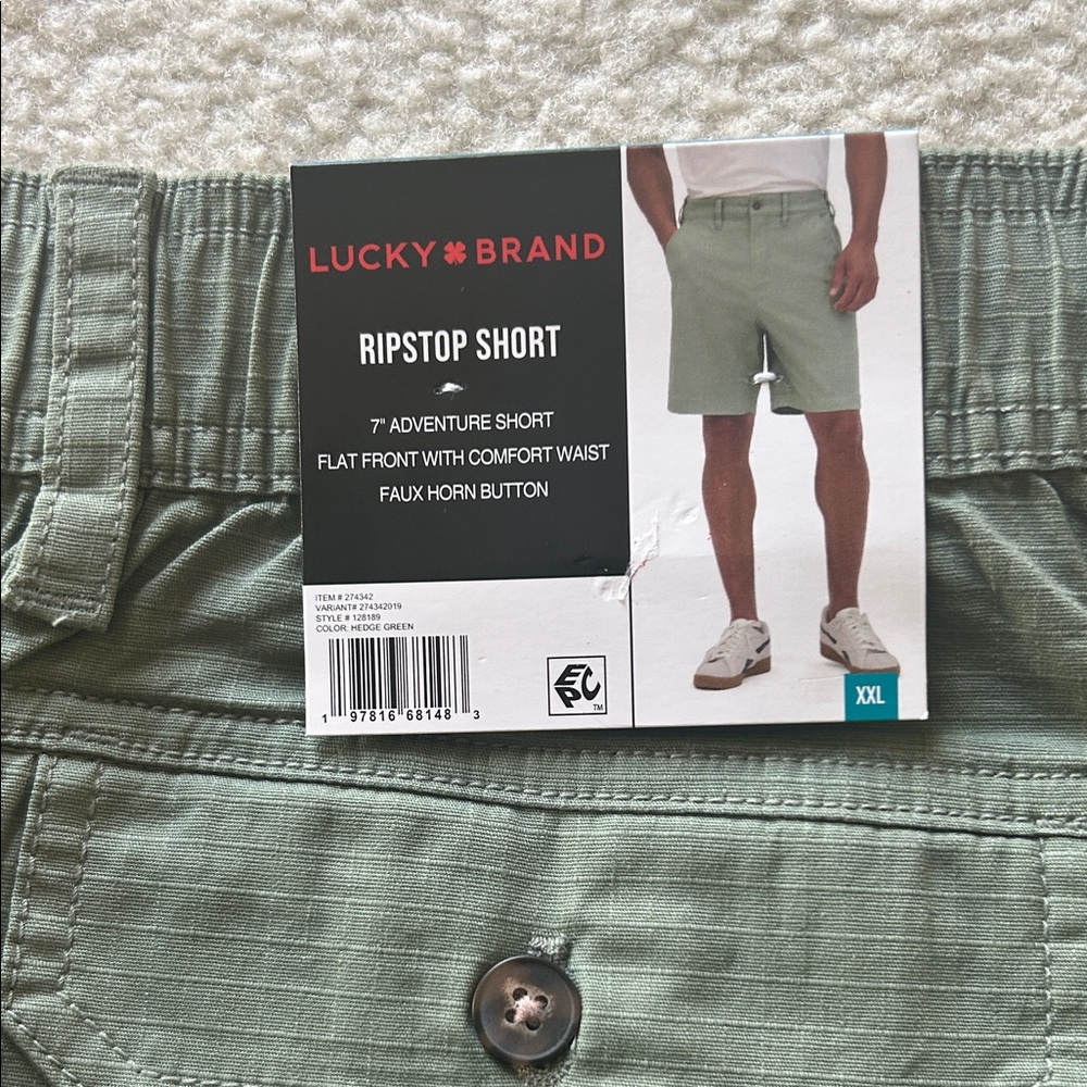 Lucky Brand Men's Olive Ripstop Shorts